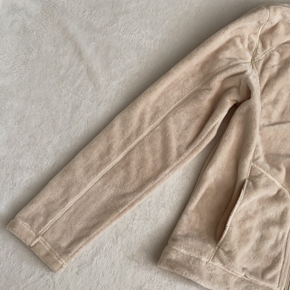 Lands’ End | Cozy Mock Neck Full Zip Jacket Cream (M 10-12) - Picture 4 of 16